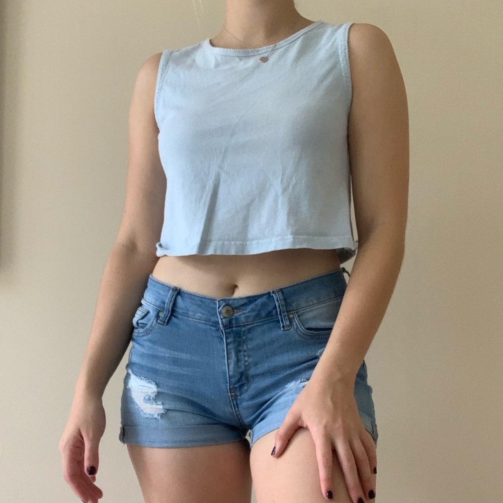 Light Blue Crop Top